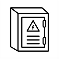 electric panel box vector. Electric distribution icon. editable on white background.