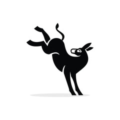 Kicking Donkey Silhouette Vector Template