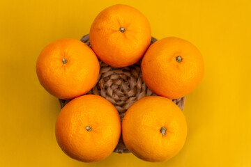 top view of orange arrangement forming a pentagon