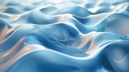 Fototapeta premium 3D glass wavy background. Science fiction or information technology concept.