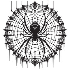 Obraz premium Vector Illustration of a Spider and a Web