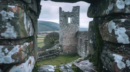 Castle ruins seen from a castle window