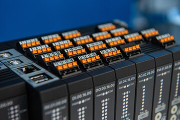 Programmable Logic Controller PLC comprised of analog and digital input and output with power...