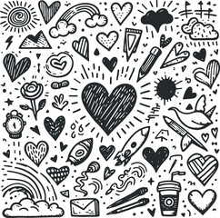 hand drawn hearts