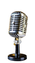 retro microphone isolated on white