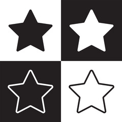 Obraz premium Star vector icon. Outline Filled Vector Sign . isolated transparent . arrows . data exchange . digitization . technology . black and white outline and filled version . EPS 10 .