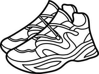 CHUNKY SNEAKERS vector outline illustration