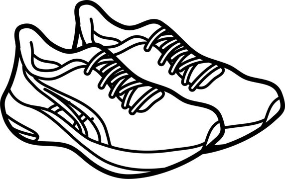 Running shoes drawing best sale