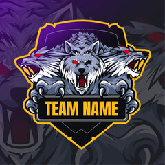 Logo esport three headed wolf cerbero