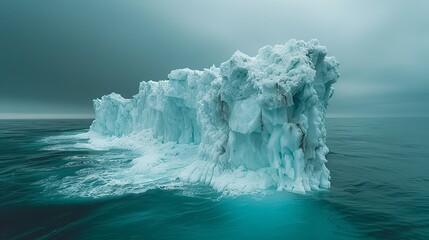 A melting glacier calving into the ocean, capturing the dramatic transformation of polar landscapes due to rising temperatures.