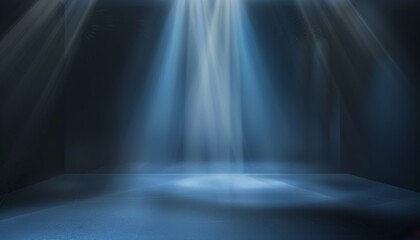 abstract gray blue background with beautiful rays of illumination. Light interior wall for presentation.