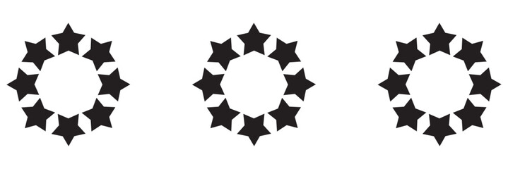 Circle made out of five pointed stars
