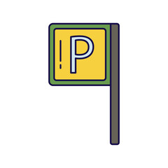 parking sign icon with white background vector stock illustration