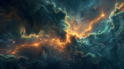 A space explosion with a starry background