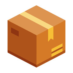 Cardboard box icon for shipping and packaging, logistics, storage, transport, and ecommerce