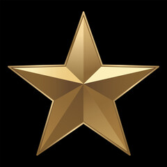 Obraz premium Gold star icon on isolated black background. Ranking review icon for websites and mobile apps. Vector illustration 