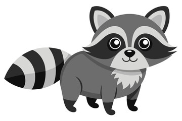 Fototapeta premium Cute Cartoon Raccoon Illustration with friendly character, perfect for kids and nature themes
