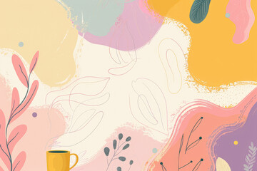 Harmonious Calm Doodle Background Texture - Serene, Artistic, and Detailed Patterns for Tranquil and Beautiful Designs. Generated AI.