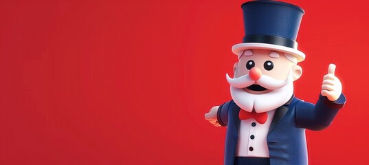 Playful 3D Cartoon of Uncle Sam Pointing, Embodying American Spirit and Pride, Generative ai