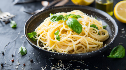Spaghetti al Limone: A refreshing and light dish made with lemon zest, lemon juice, olive oil, and Parmesan cheese.