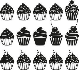 Birthday Cupcake Muffin Party Vector