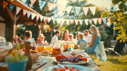 Happy time of Big Family party BBQ in the backyard, Photo shot, Natural light day