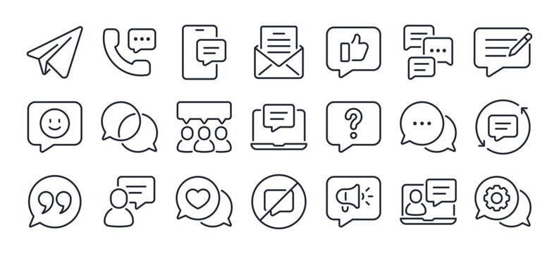 Message, talk, chat, speech bubble, sms, dialogue editable stroke outline icon isolated on white background flat vector illustration. Pixel perfect. 64 x 64