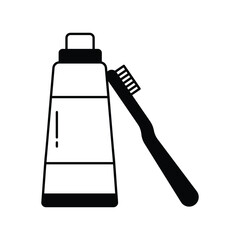 toothbrush icon with white background vector stock illustration