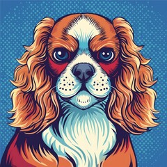 Obraz premium Cavalier King Charles Spaniel in pop art style