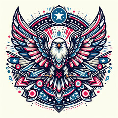 Naklejka premium 4th of July Independence Day of America logo and background