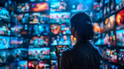 Obraz premium Explore on-demand digital entertainment in a streaming society.