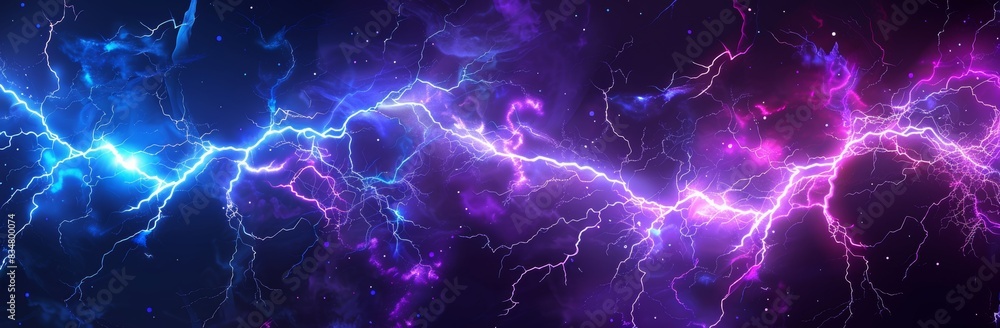 Aufkleber an illustration of the flow of energy on a dark background. lightning striking a dark background. th