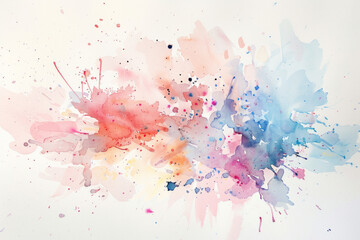 Obraz premium A minimalist watercolor splash with soft edges and a modern, pastel color scheme. 