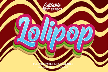 LOLIPOP 3D TEXT EFFECT VECTOR FILE