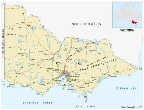 Map of the australian state victoria