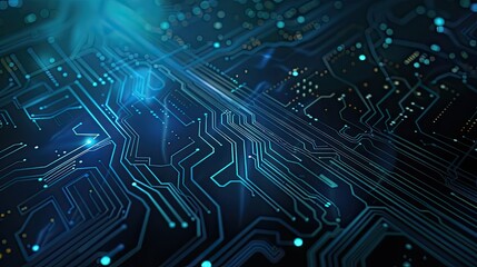 Features a circuit board with glowing blue lines and dots.