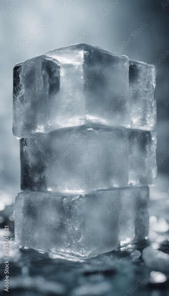 Poster a cube of ice on a transparent background