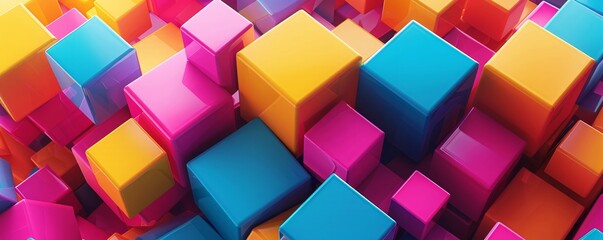 Colorful Cubes Abstract Background
