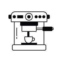 coffee machine icon with white background vector stock illustration