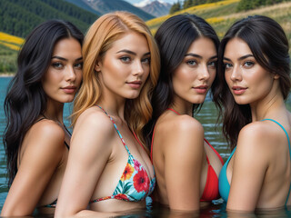 Badeg&auml;ste, Touristen, Badesee,