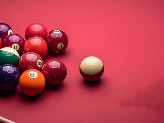 Crimson Billiard Balls A Geometric Play of Leisure and Color