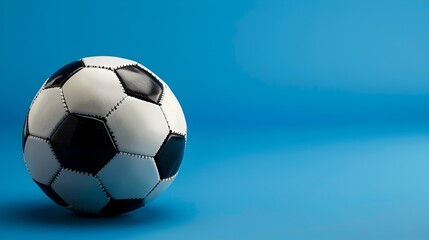 Soccer Ball on Blue Background A Vivid Symbol of the Beautiful Game