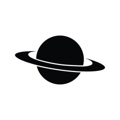 Vintage black saturn planet icon © Kang panjai