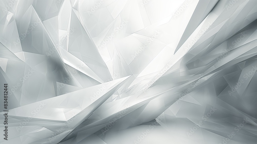 Wall mural abstract geometric background with white and gray polygonal shapes. modern, clean design suitable fo