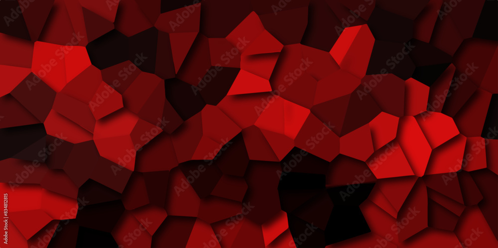 Poster Abstract colorful black background with polygon or vector frame. Texture of geometric shapes with shadows and light. Abstract mosaic pattern. Colorful polygonal design consists of triangles.