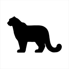 Snow leopard silhouette isolated on white background. Snow leopard icon vector illustration design.