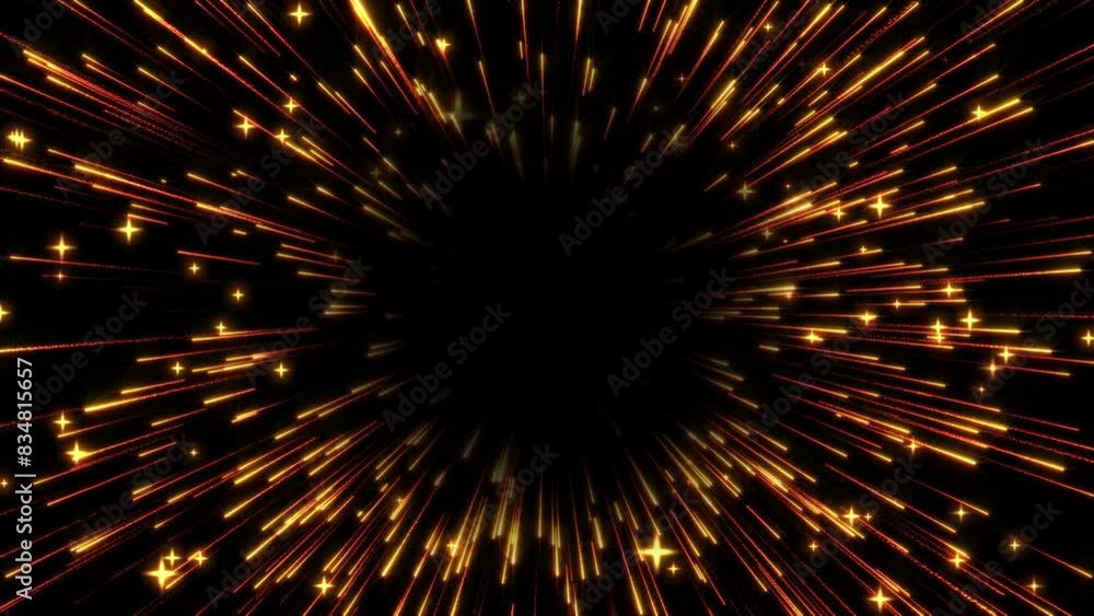 Aufkleber flying sparkling and shiny particles of gold and sparkling stars, particle explosion. austract backg