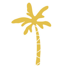 Retro Groovy Surf Club in trendy Boho style. Naive Geometric Summer Palm Tree. Simple background of sun sea. Retro Summer Beach Hand Drawn isolated illustration. Vintage Surf Club. Vector illustration