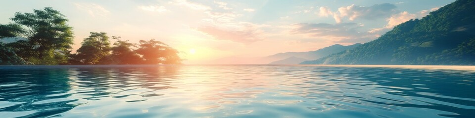 Obraz premium Modern Lakeside Villa with Infinity Pool