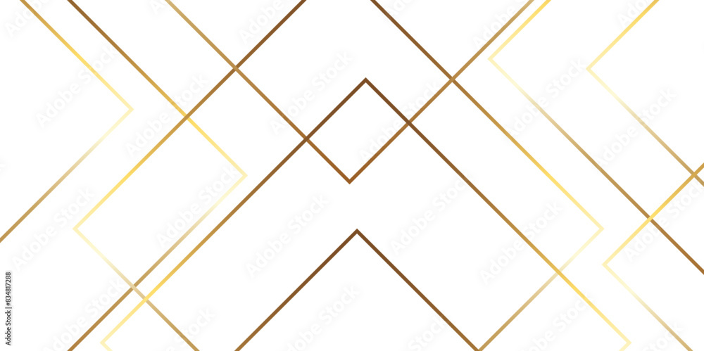 Poster abstract luxury golden geometric random chaotic lines triangle and square shape in white paper backg